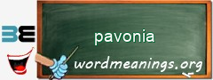 WordMeaning blackboard for pavonia